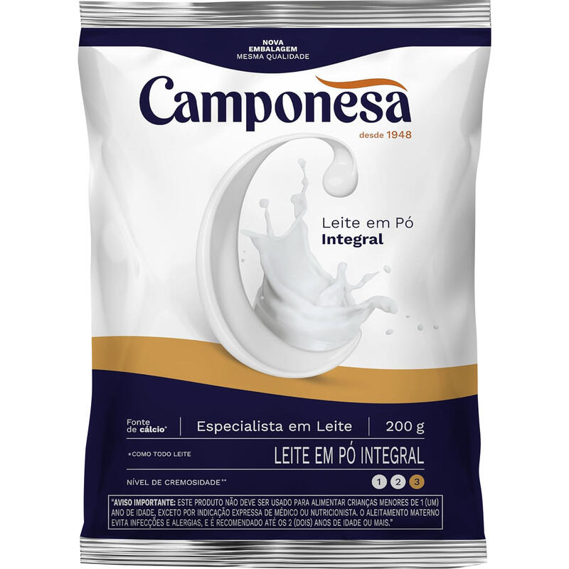 Leite em Pó Camponesa Integral 200g