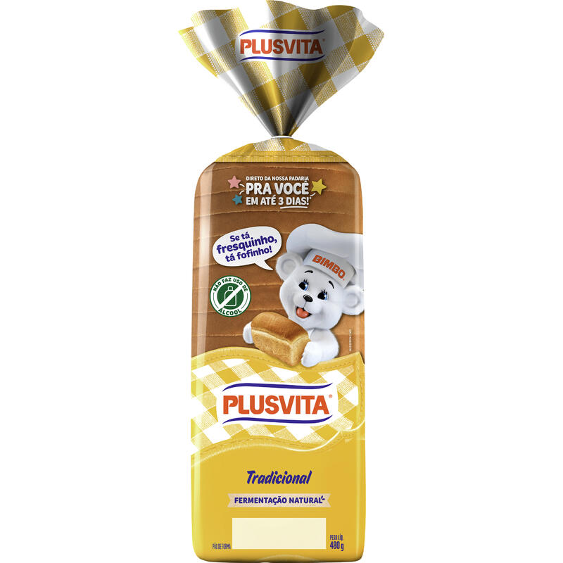 Pão de Forma Plusvita Tradicional 480g