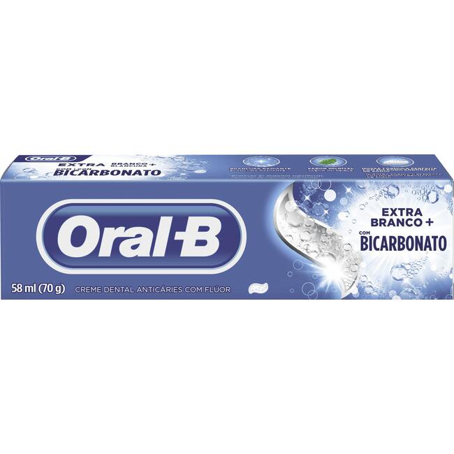 Creme Dental Oral-B Extra Branco Bicarbonato 70g