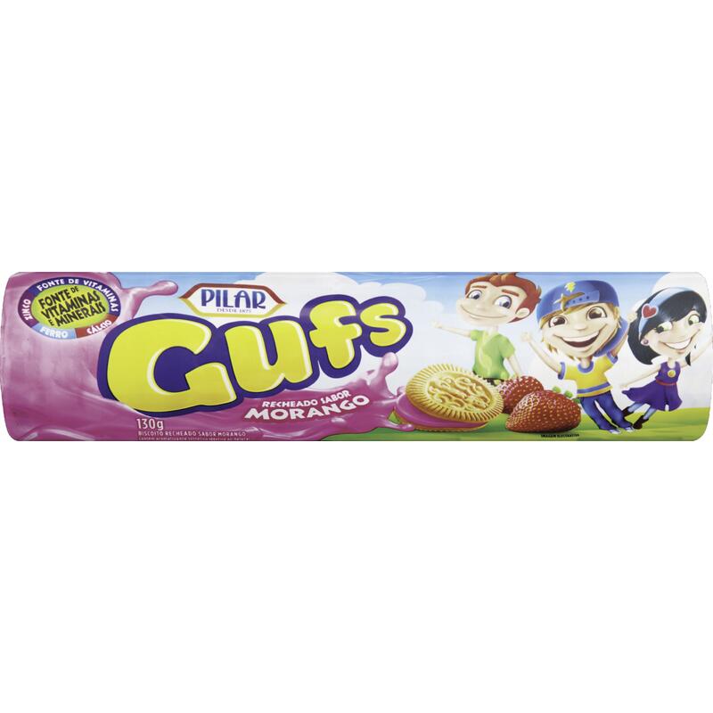 Biscoito Recheado Pilar Gufs Morango 130g