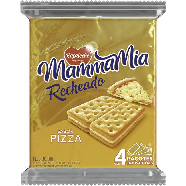 Biscoito Recheado Capricche Mamma Mia Pizza 108g