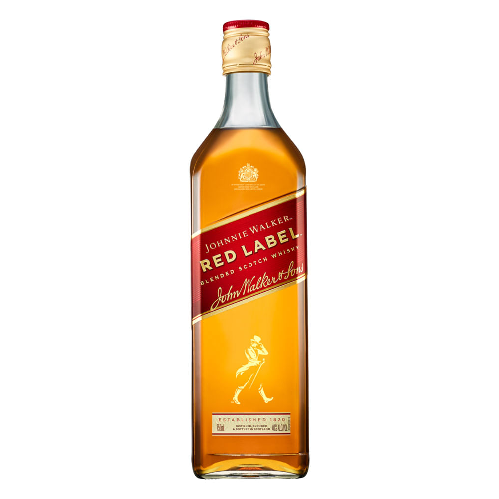 Whisky Escocês Blended Red Label Johnnie Walker Garrafa 750ml