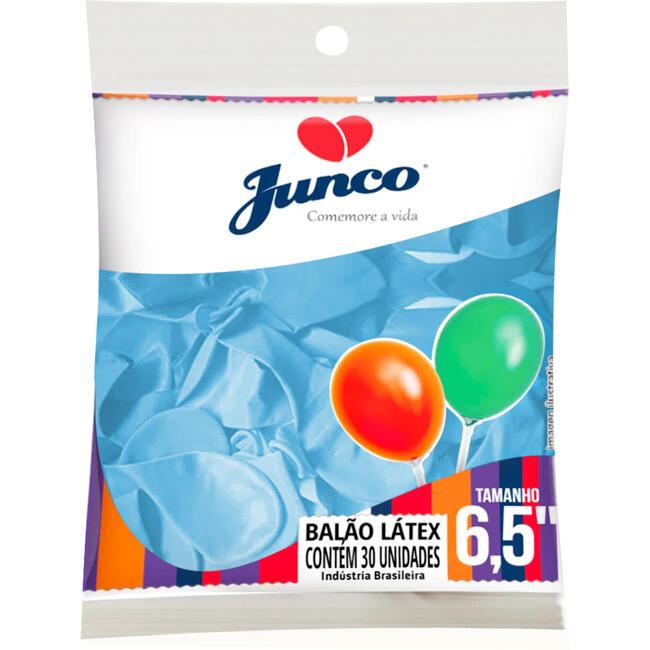 Balão Liso Junco 6,5 Azul 30 un