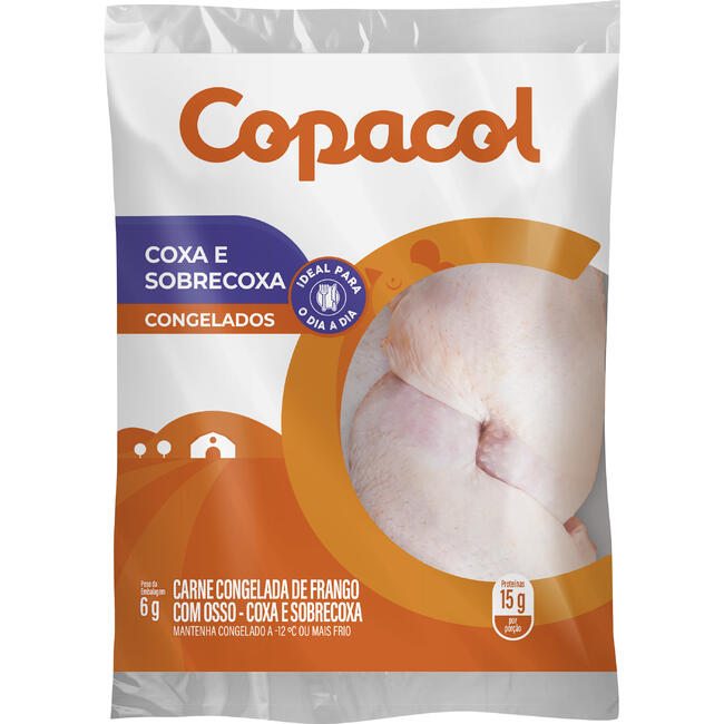 Coxa c/ Sobrecoxa de Frango Copacol Cong Preço por quilo no pct