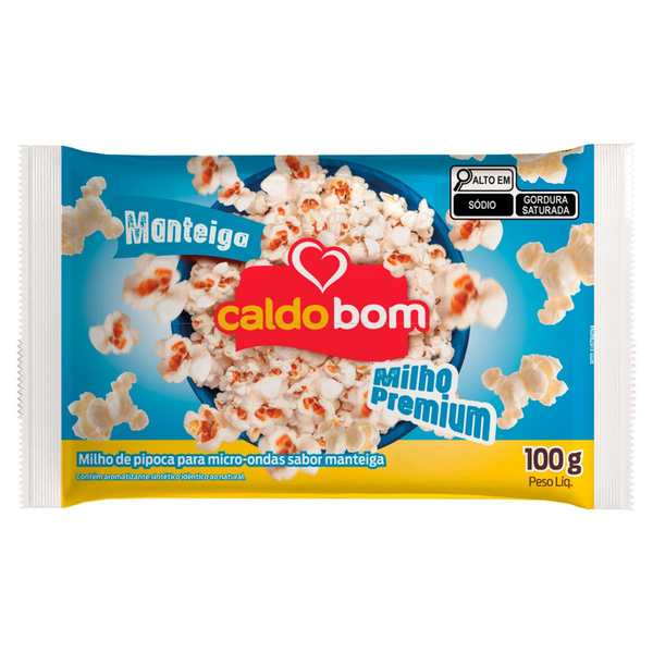 Milho de Pipoca para Micro-ondas Caldo Bom 100g - Manteiga