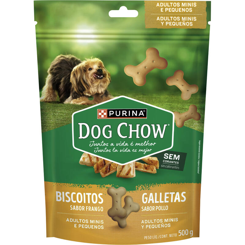 Petisco DOG CHOW para Cães Biscoito Frango Cães Adultos de Raças Pequenas 500g