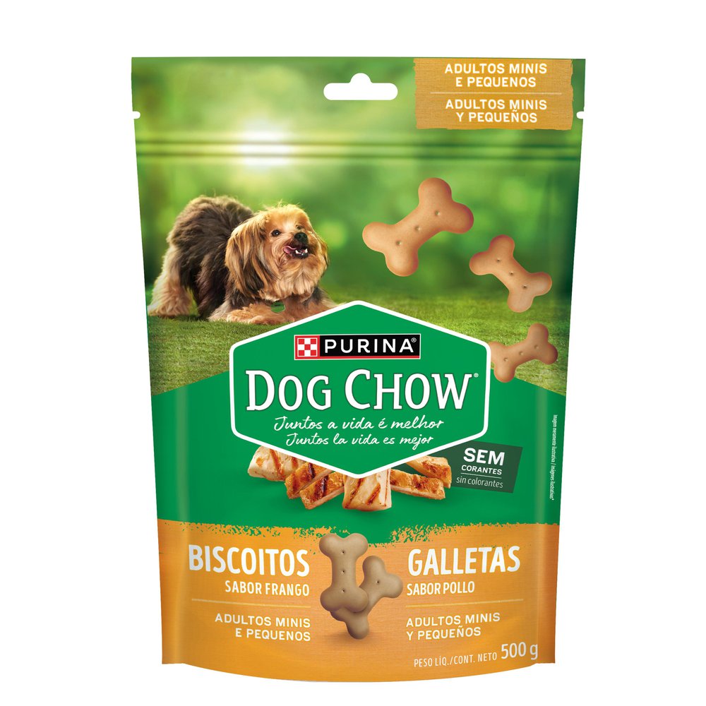 Petisco DOG CHOW para Cães Biscoito Frango Cães Adultos de Raças Pequenas 500g