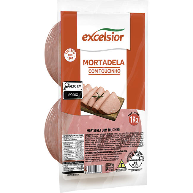 Mortadela Excelsior Fatiada - Com Toucinho 1kg