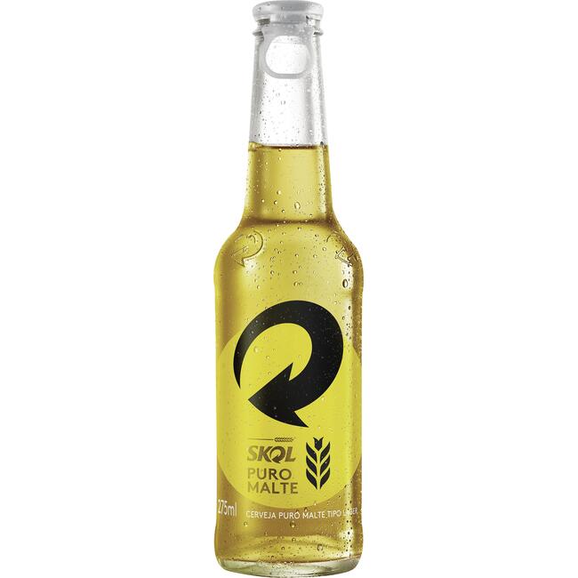 Cerveja SKOL Puro Malte 275ml Long Neck