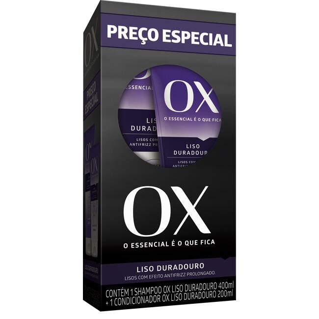 Kit Ox Shampoo 400ml + Condicionador 200ml Liso duradouro