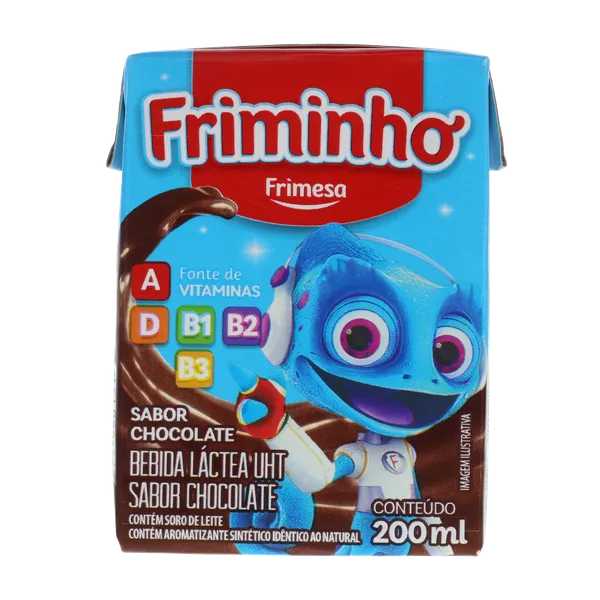 Bebida Láctea Friminho  200ml - Chocolate - Com 3 Unidades - TP