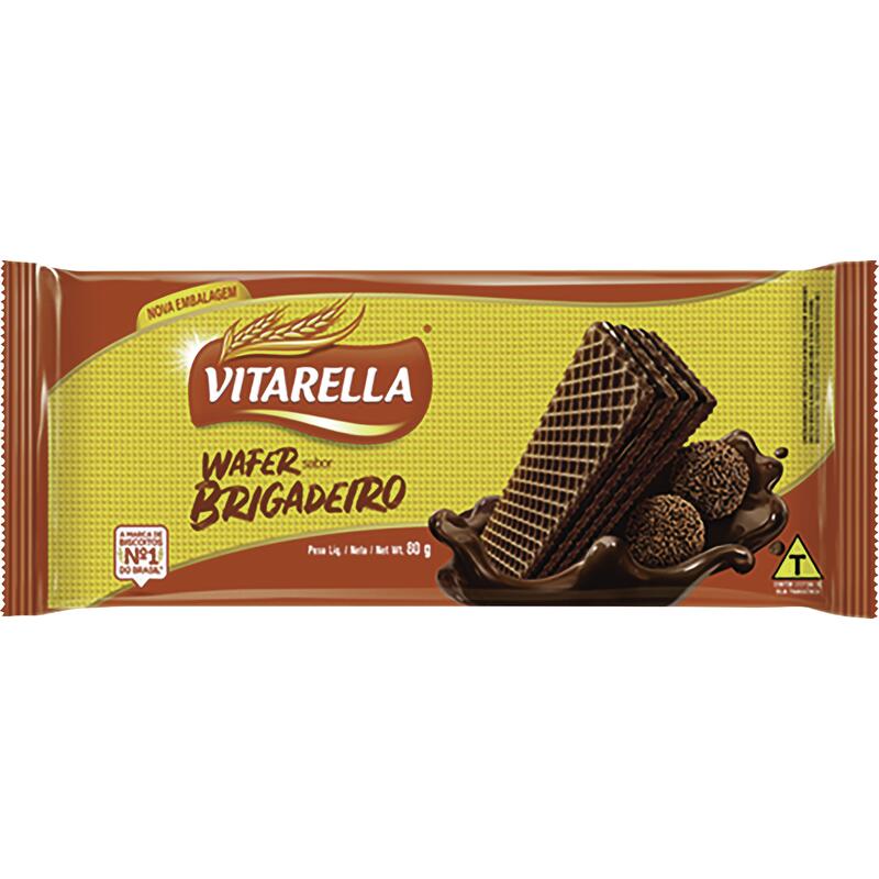 Biscoito Wafer Vitarella Brigadeiro 80g