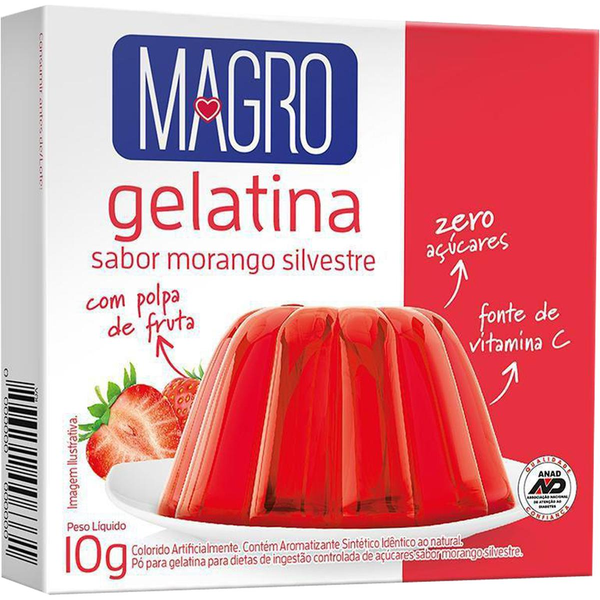 Gelatina Magro 10g - Sucralose - Morango