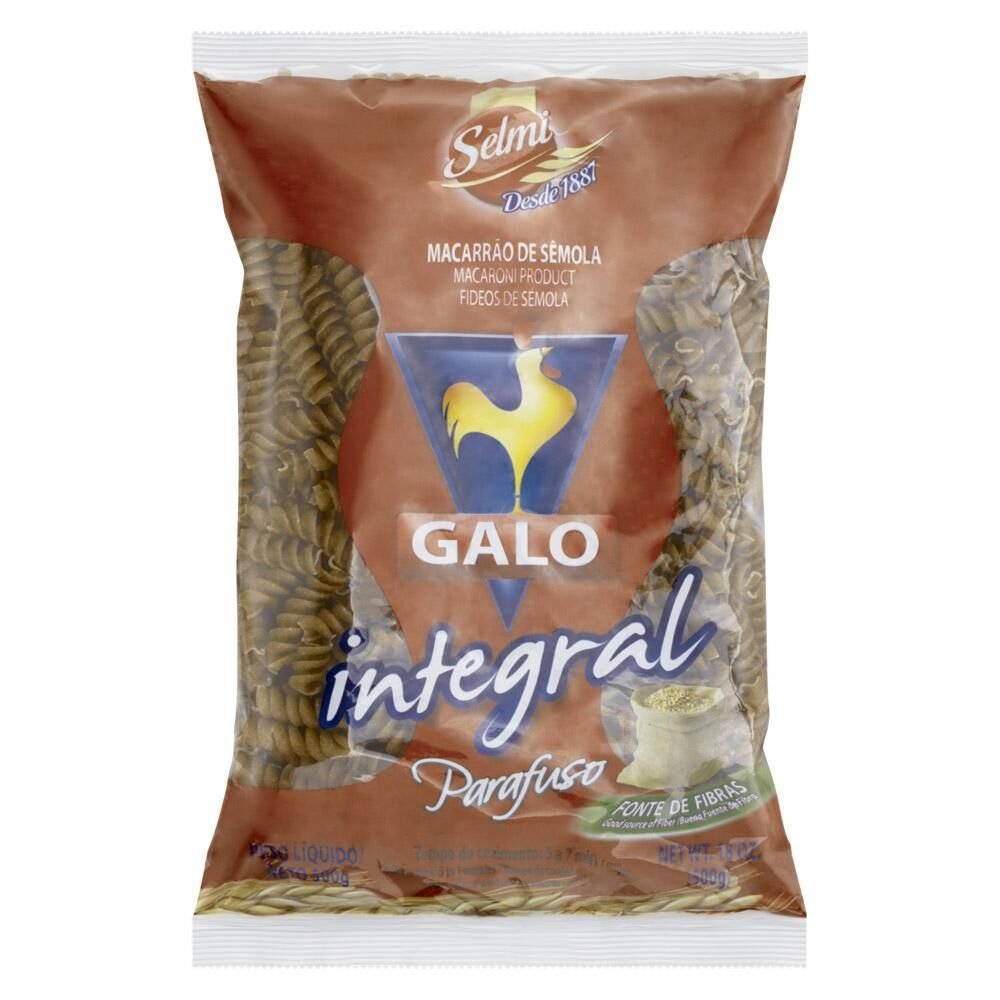 Macarrão GALO Parafuso Integral 500g