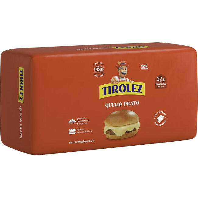 Queijo Prato Tirolez F2 Preço por quilo na peça