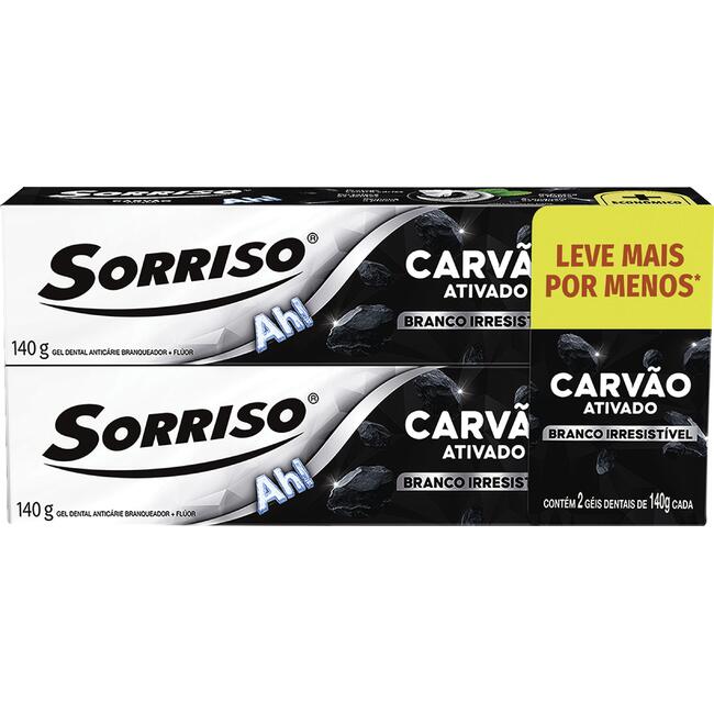 Gel Dental Sorriso Carvão 2x140g