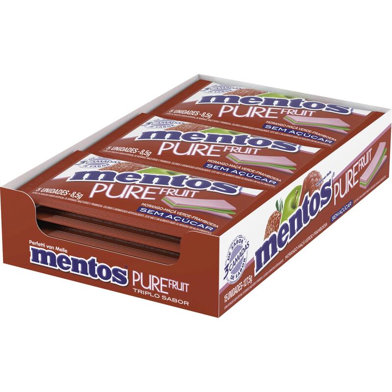 Chiclete Mentos Pure Fruit 15 un
