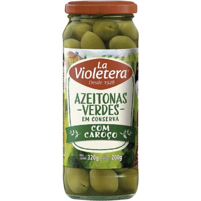 Azeitona Verde La Violetera Com caroço 200g