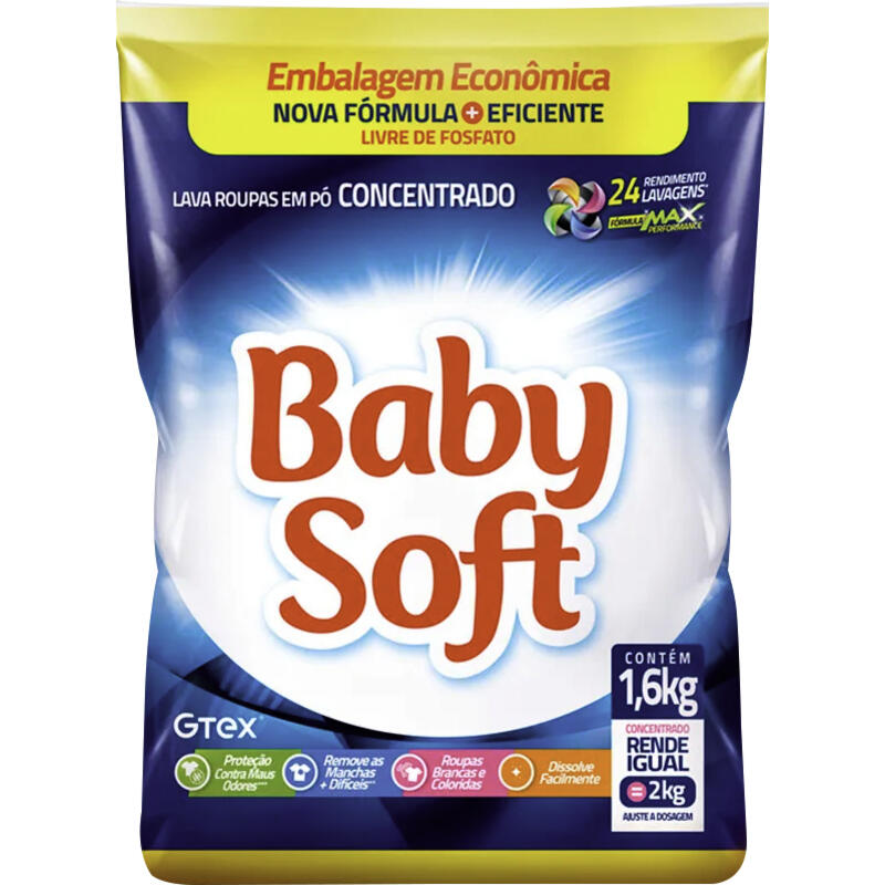 Lava Roupas em Pó Baby Soft 1,6kg