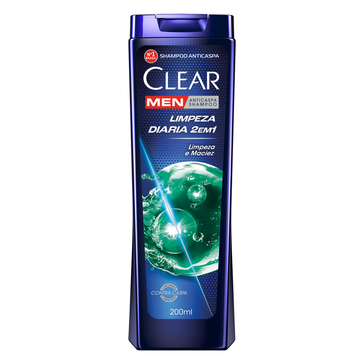 Shampoo Anticaspa Clear Men Limpeza Diária 2 em 1 200ml
