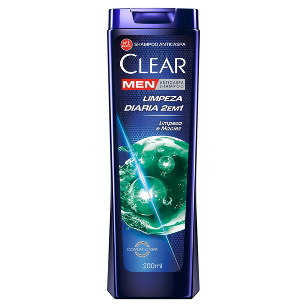 Shampoo Anticaspa Clear Men Limpeza Diária 2 em 1 200ml