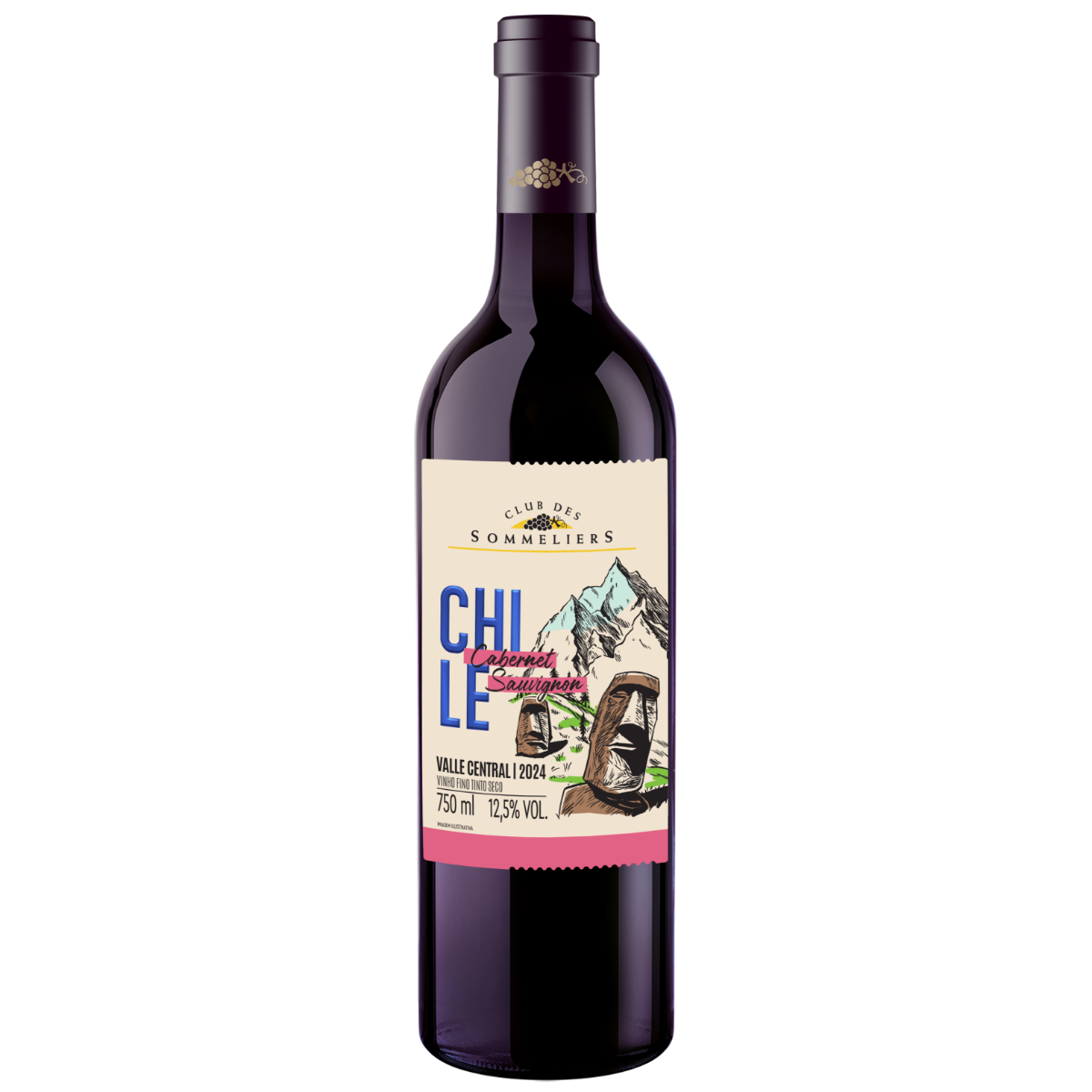 Vinho Tinto Chileno Clube Des Sommeliers Cabernet Sauvignon 750ml