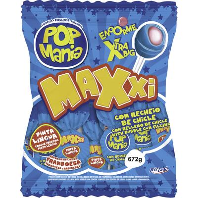 Pirulito Maxxi Riclan Framboesa 672g