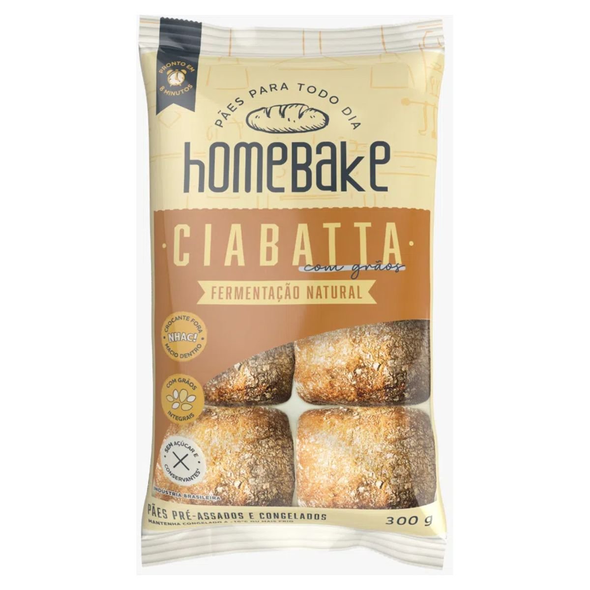 Ciabatta Congelado Homebake com Grãos 300g