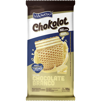 Biscoito Wafer Vitamassa Chokolot branco 100g