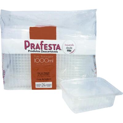 Pote Retangular Prafesta 1L / Ref. 8321 24 un
