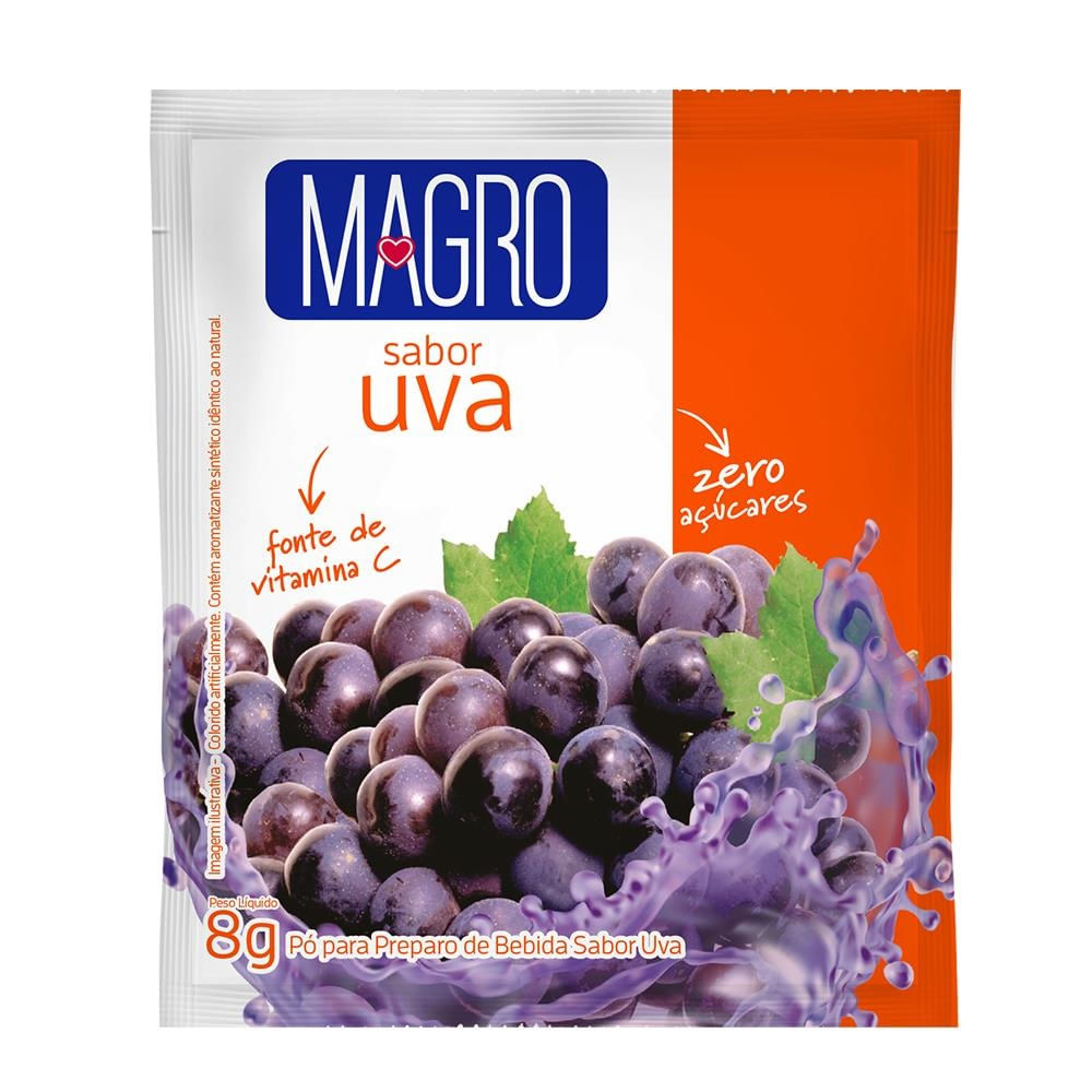 Refresco em Pó Magro Zero Uva 8g