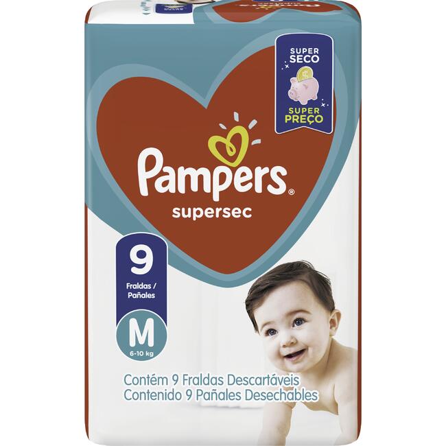 Fralda Descartável Pampers Supersec M 9 un
