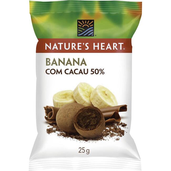 Confeito Nature's Heart Banana com Cacau 25g