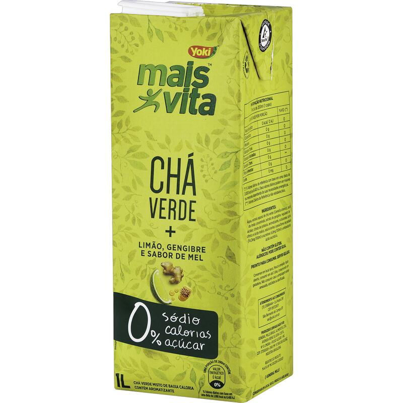 Chá Pronto Verde Yoki Limão e Gengibre 1L