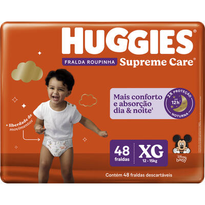 Fralda Roupinha Huggies Supreme Care Hiper - XG 48un