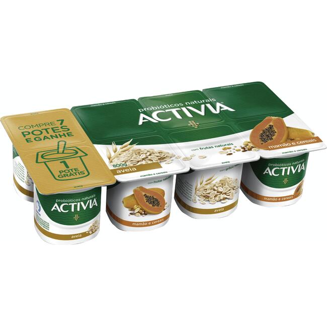 Leite Fermentado Activia Mamão e Cereais 800g