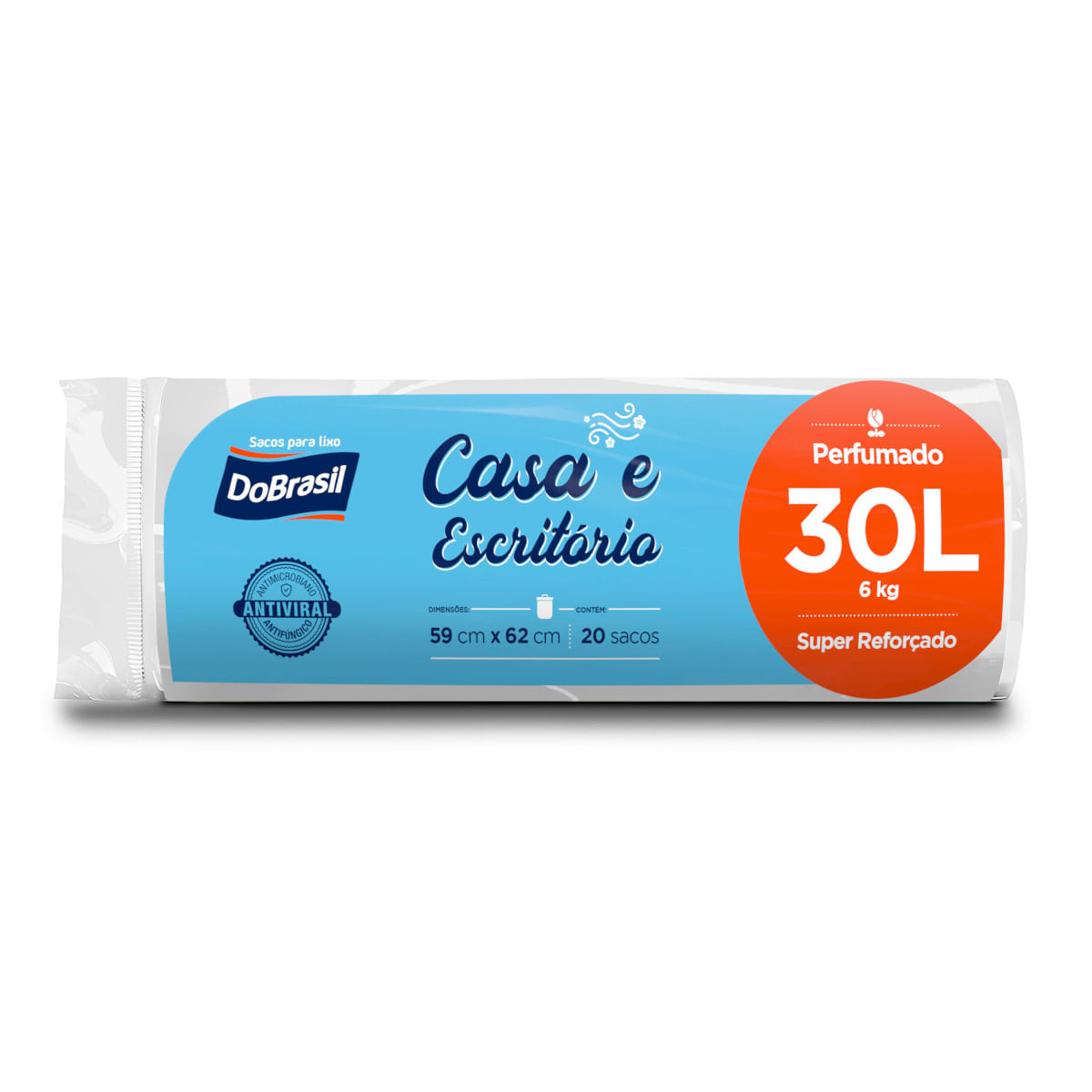 Saco Lixo DOBRASIL Casa e Escritório Perfumado 30 Litros com 20 sacos