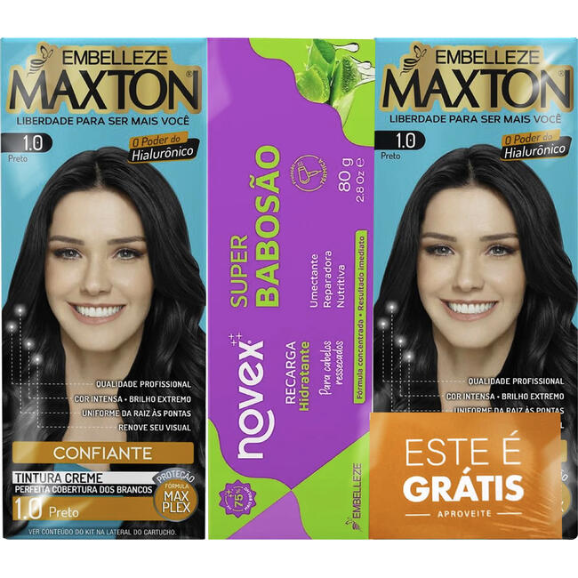 Tintura Maxton Preto 1.0 Promocional 1 kit