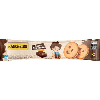 Biscoito Rosquinha Recheada Rancheiro Coco com Choco 90g