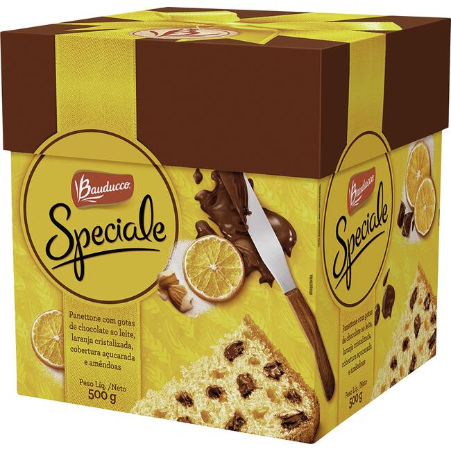 Panettone Speciale Bauducco Choc,laranja e amêndoa 500g