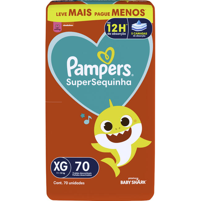 Fralda Desc Pampers Supersequinha Jumbo XG 70 un
