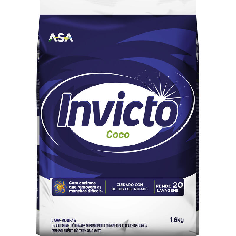 Lava Roupas em Pó Invicto Coco 1,6kg
