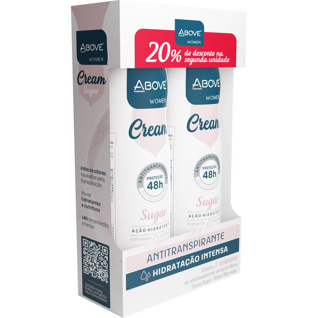 Kit Desodorante Aerossol Above Hidratação Sugar 2x150ml