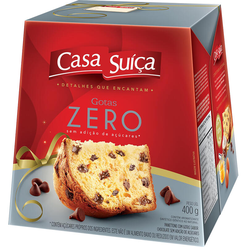 Panettone CASA SUIÇA Gotas Zero 400g