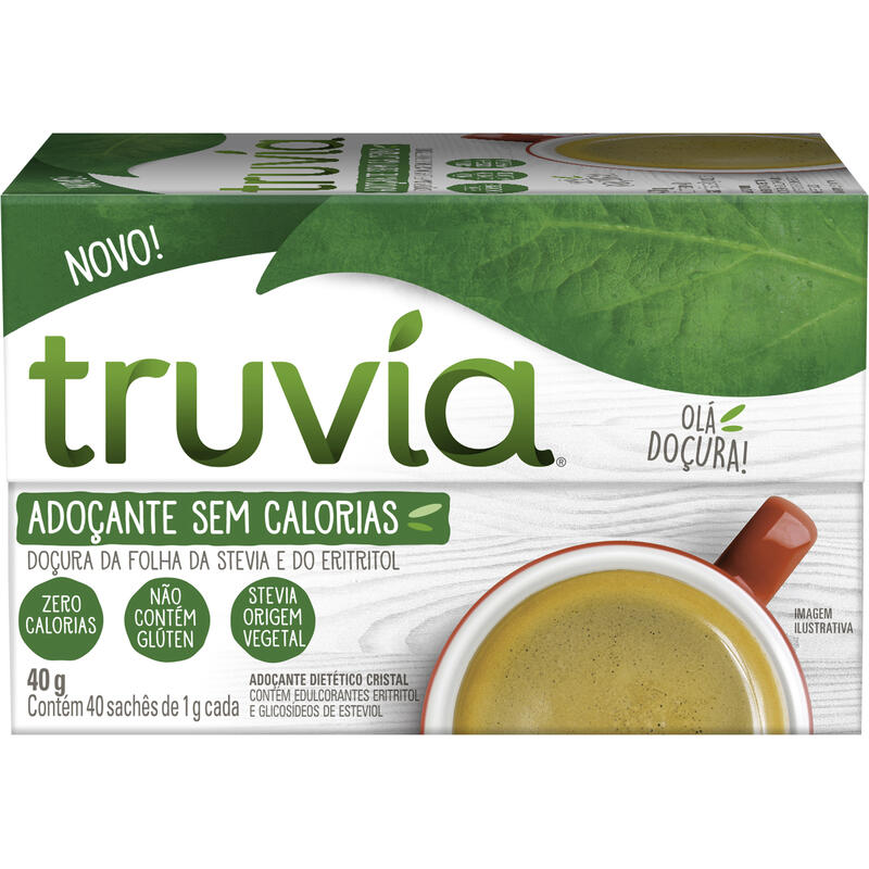Adoçante em Pó Truvia Caixa 40g 40 Unidades