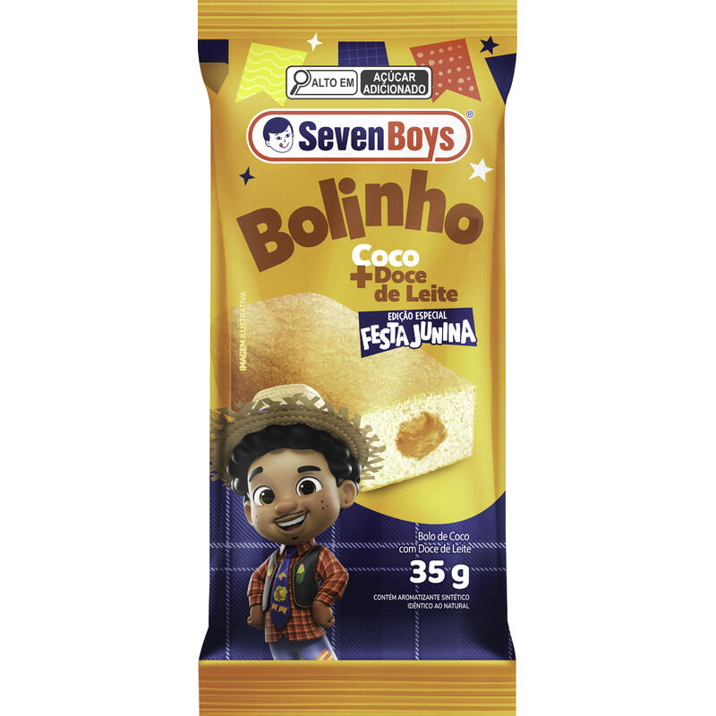 Bolinho Seven Boys Coco com Doce de Leite 35g