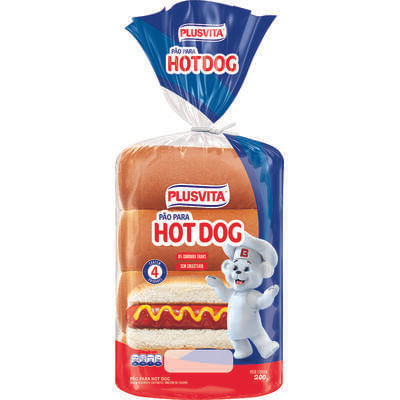 Pão de Hot Dog Plusvita 200g