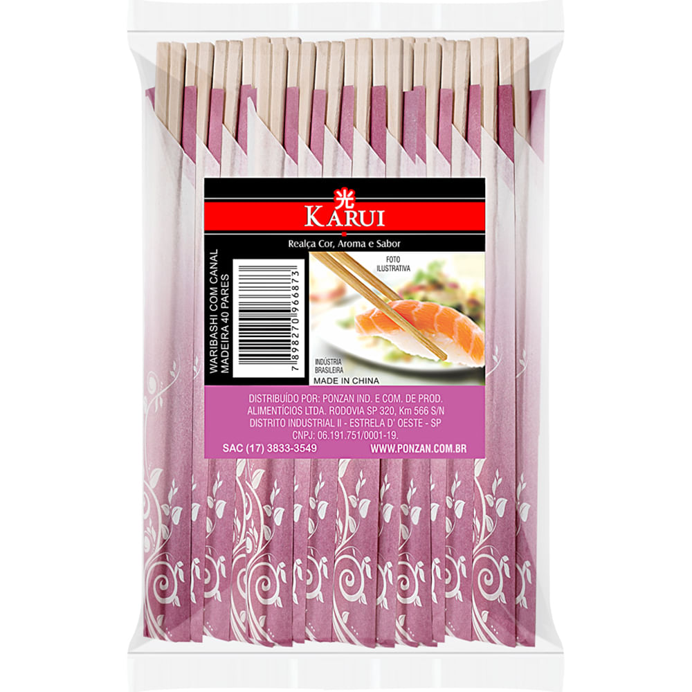 Palitos Waribashi Karui com 40 Pares