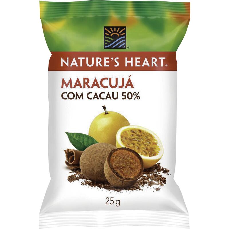 Confeito Nature's Heart Maracujá com Cacau 25g