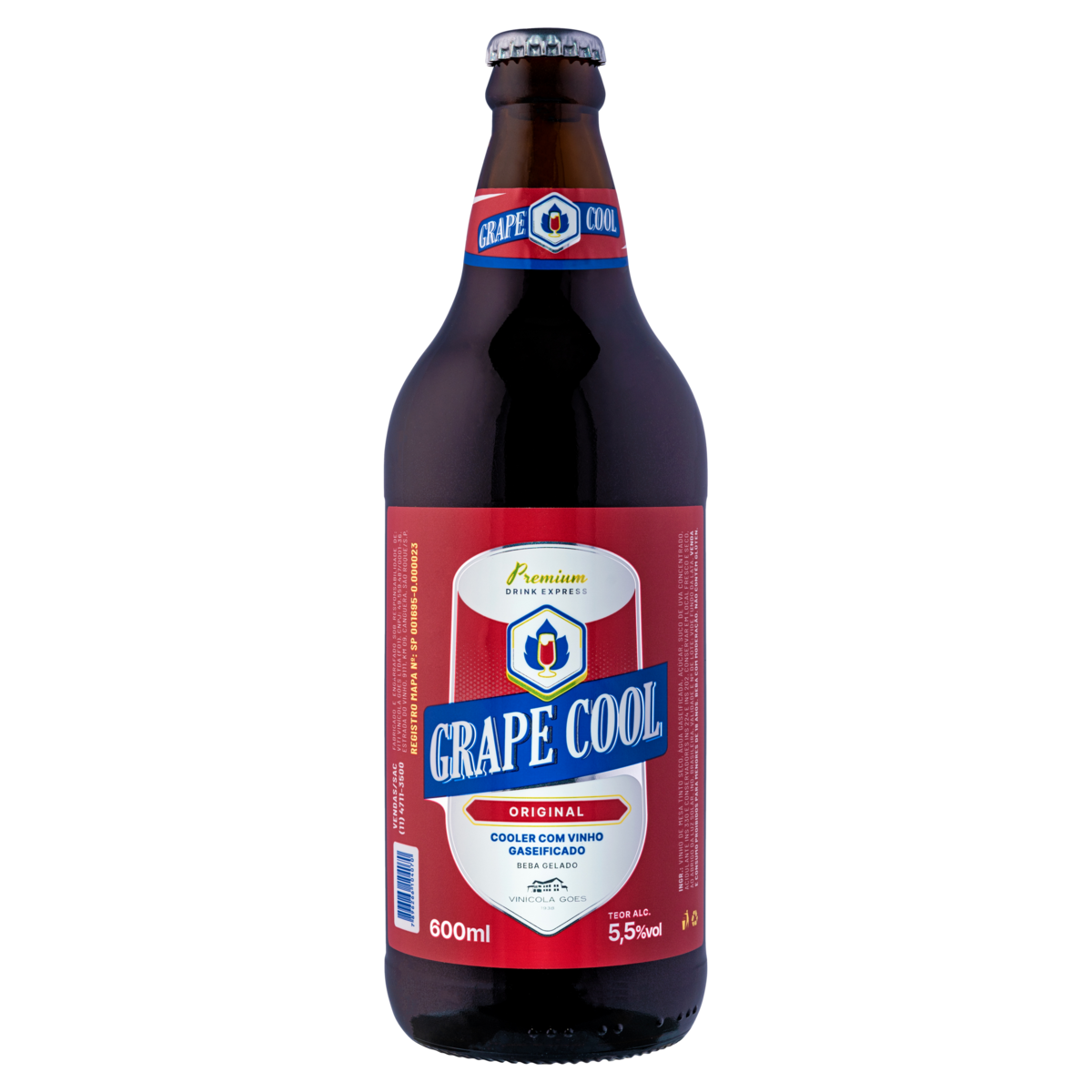 Cooler Tinto Uva Grape Cool Garrafa 600ml